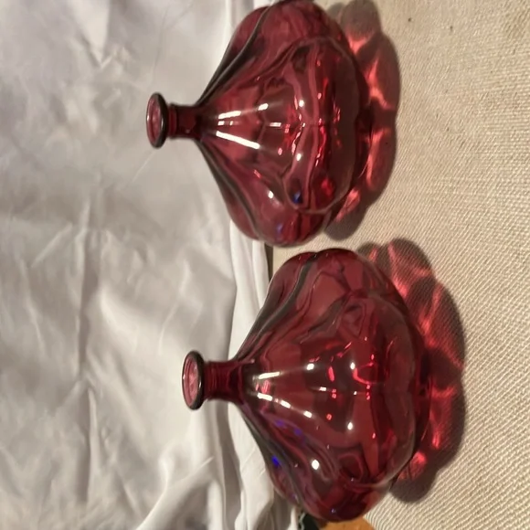 New. IKEA. 2 pc set of Jeanie style raspberry- rosey red glass vases can be - Picture 13 of 13
